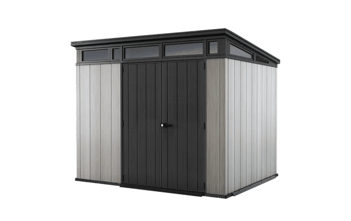 Keter Artisan 9×7 Foot Large Outdoor Shed with Floor with Modern Design for Patio Furniture